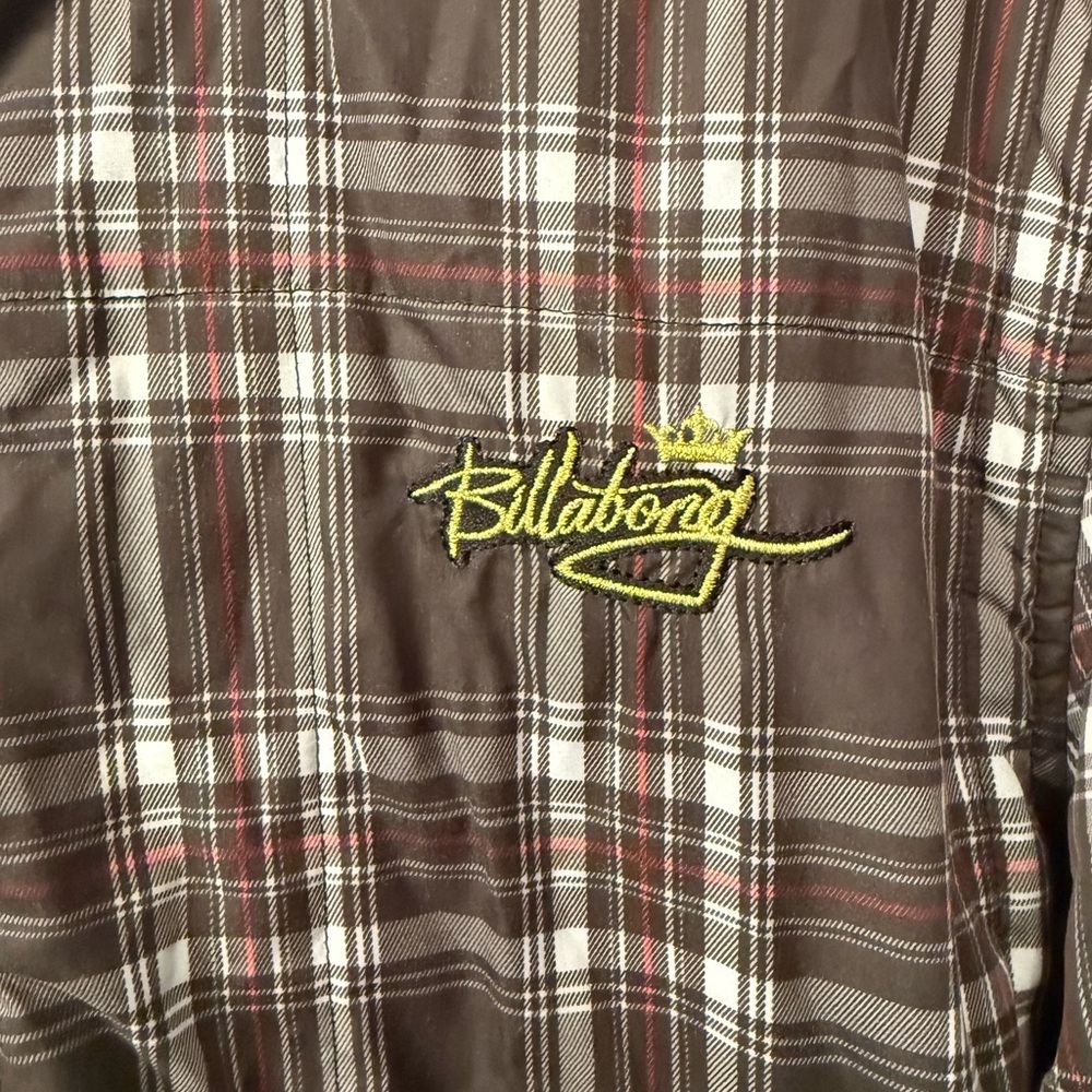 Men’s Billabong winter plaid puffer jacket with hood EUC Size Medium - Picture 4 of 13